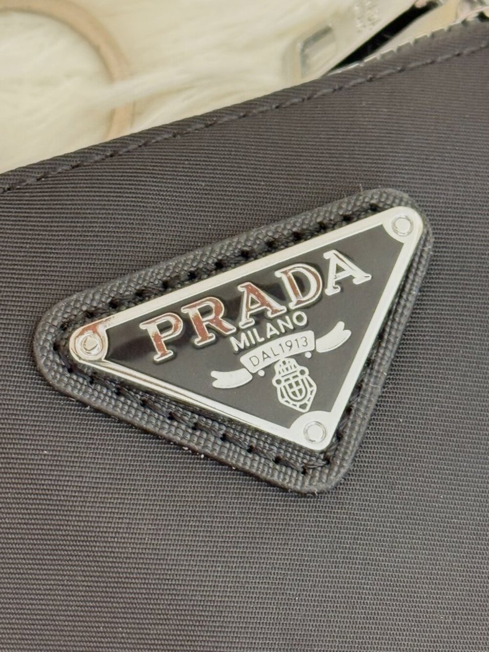 Prada Re-Nylon Zip Card Holder Key Pouch Black Silver Hardware - Picture 3 of 10